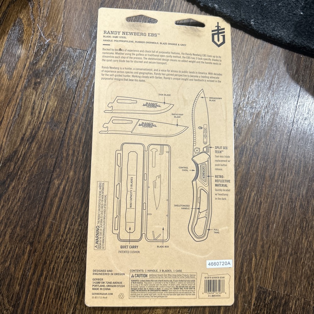 Gerber 31-003856 Randy Newberg EBS Folding Knife