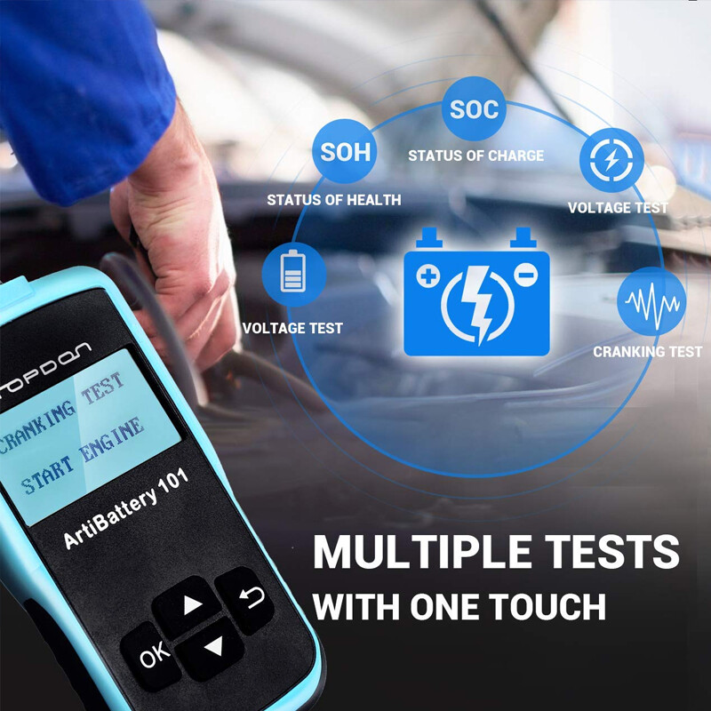 TOPDON 12V Car Load Battery Tester Digital Analyzer Tester LCD Screen