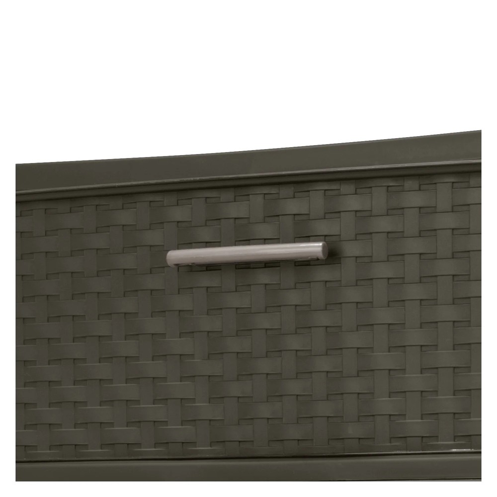 3 Drawer Wide Weave Plastic Tower Brown