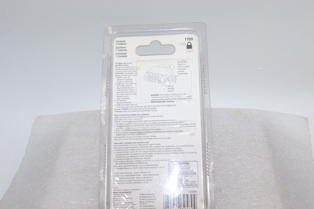 Master Lock Resettable Combination Padlock 2" wide Brass 175D