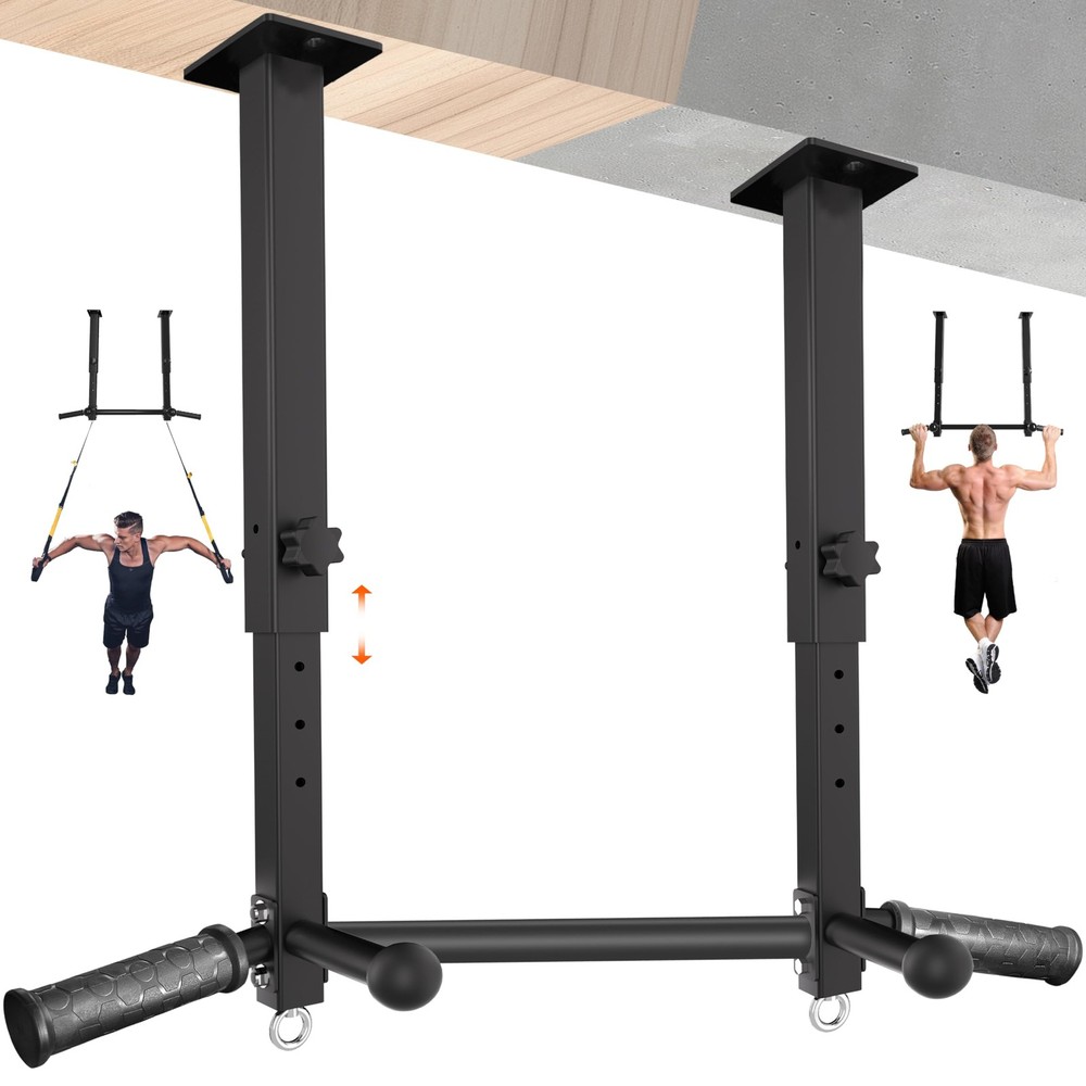 Upgraded-24" Ceiling Mount Pull Up Bar for Garage/Basement/Rafter - Heavy Dut...