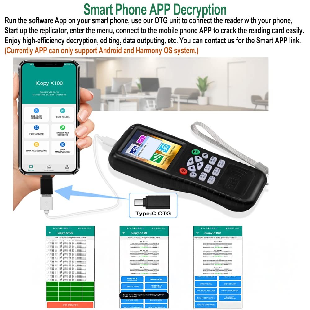 HERNAS RFID Reader Writer Duplicator, Multi Frequencies RFID Smart Card Progr...