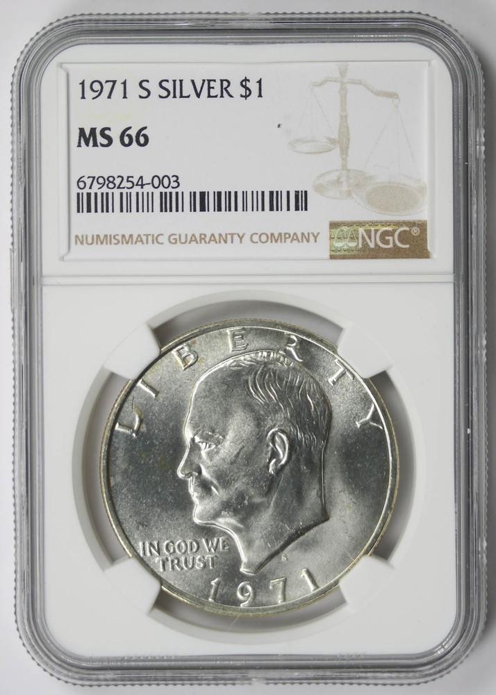 1971-S Eisenhower Ike Dollar Silver $1 MS 66 NGC