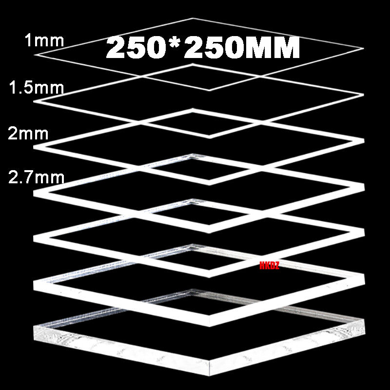 Clear Polymethylmethacrylate Sheet Plastic Panel Plate Cut To Size Thick 1~2.7mm
