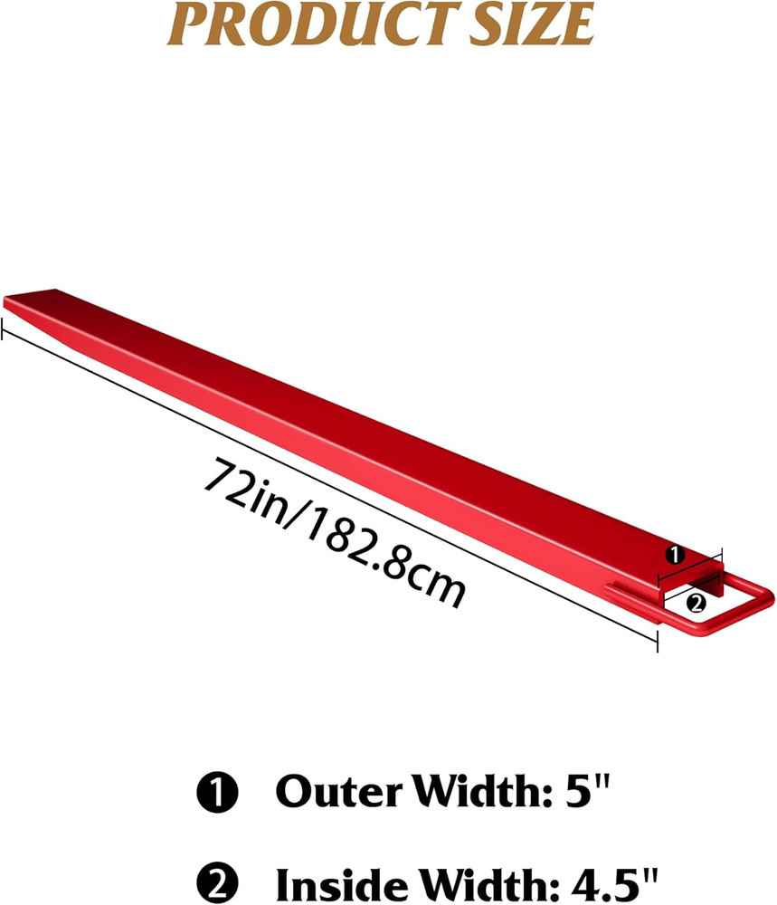 Forklift Extensions 72 Inch Length 4.5 Inch Width, Pallet Fork Extensions Extend