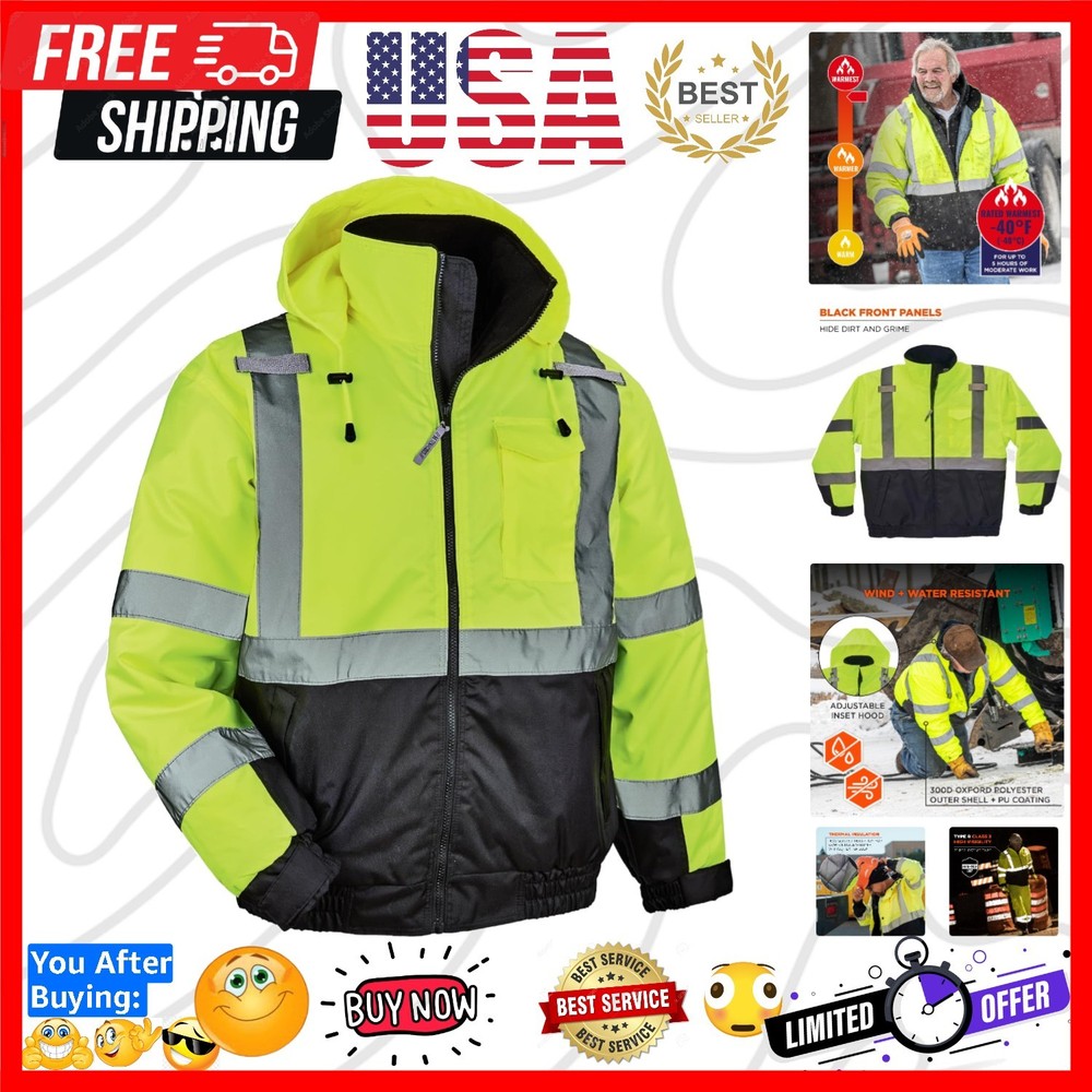 Hi Vis Bomber Safety Jacket