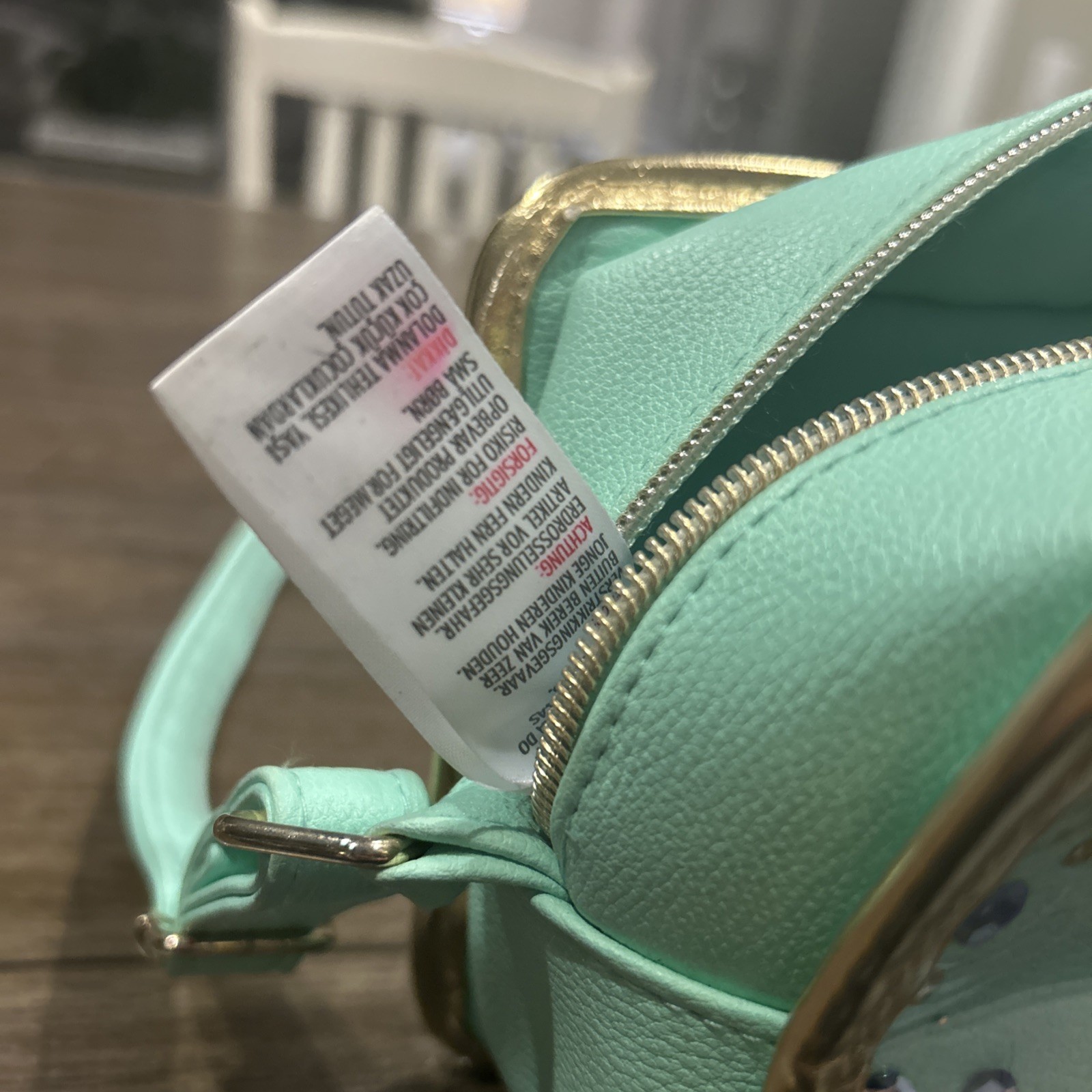 Disney Jasmine & Rajah Beautiful Crossbody Bag Danielle Nicole Teal Sparkle EUC