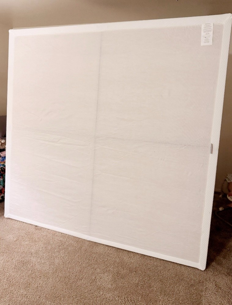 AmazonBasics King Box Spring Foundation White Metal Fabric Bed Accessory