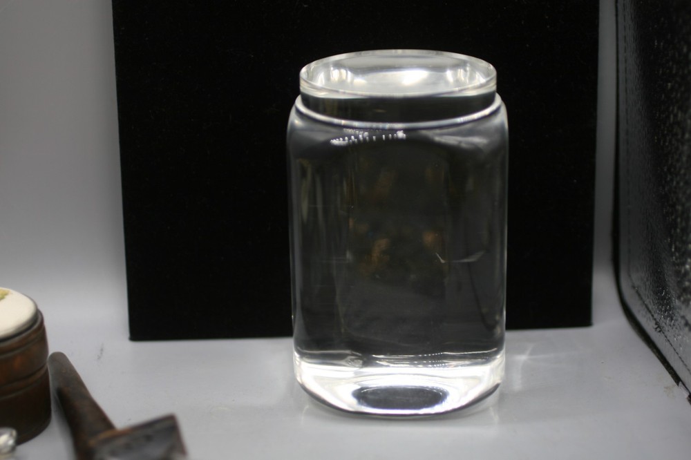 CLEAR ACRYLIC  JAR  PROTOTYPE PAPERWEIGHT D1