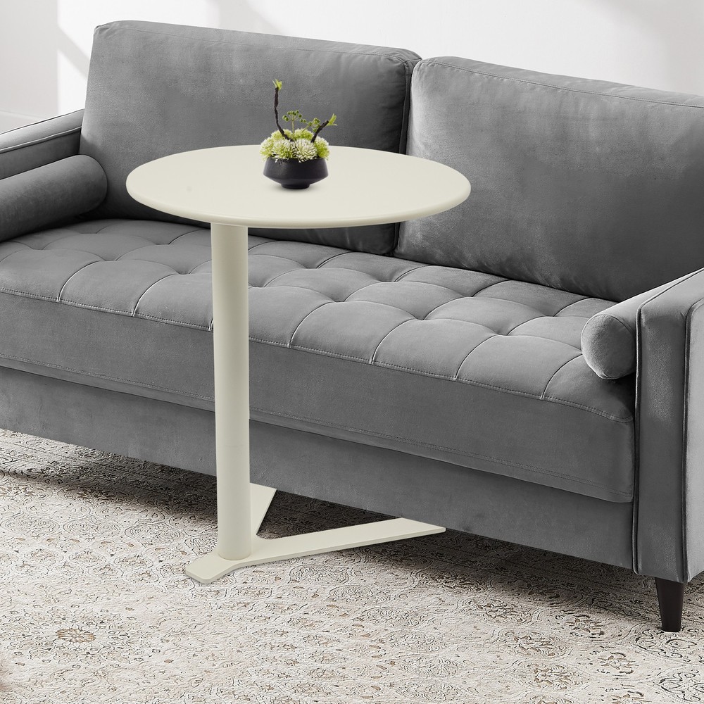 Round Side Table with Y-shaped Base, Side Table for Small Spaces,Couch End Table