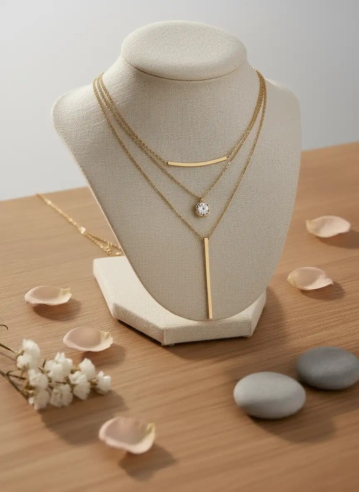 Three Layered Gleam Necklace