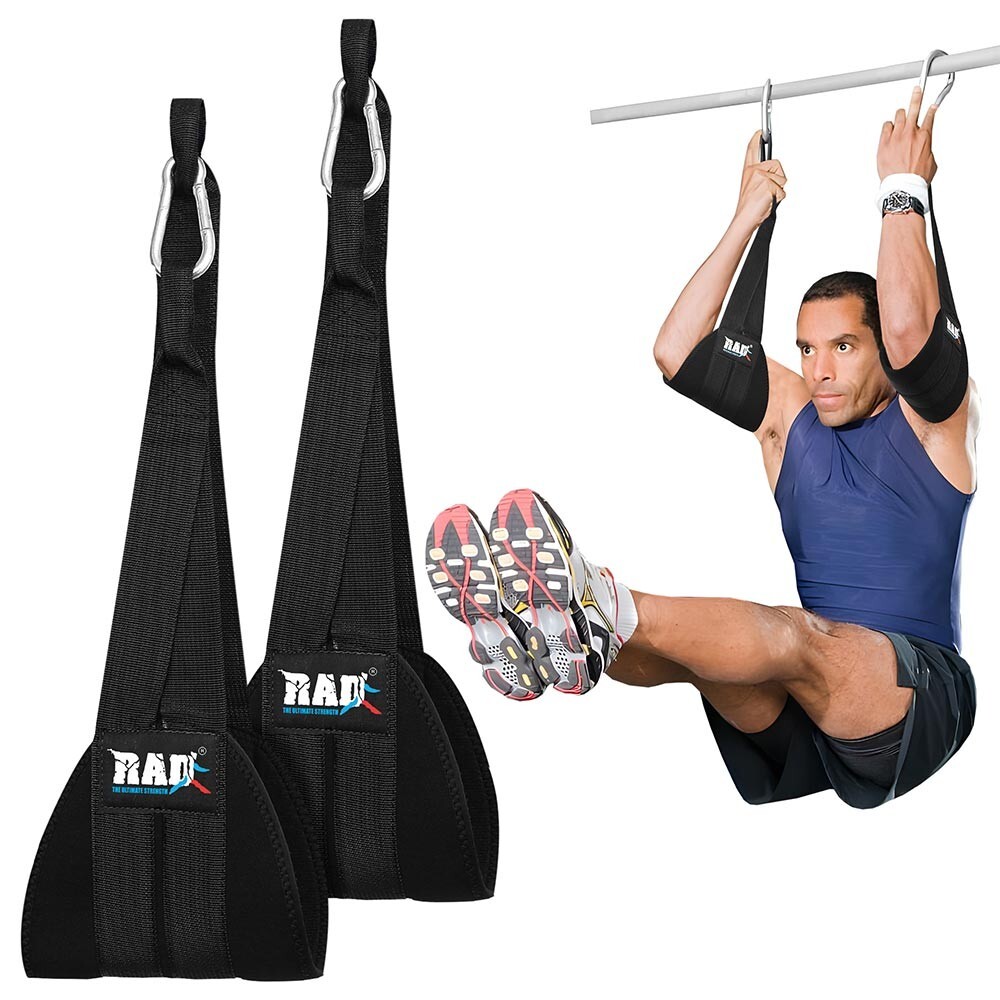 Hanging Ab Straps Sling Pull Up Bar Arm Padded AB Slings Leg Raise Strap RAD
