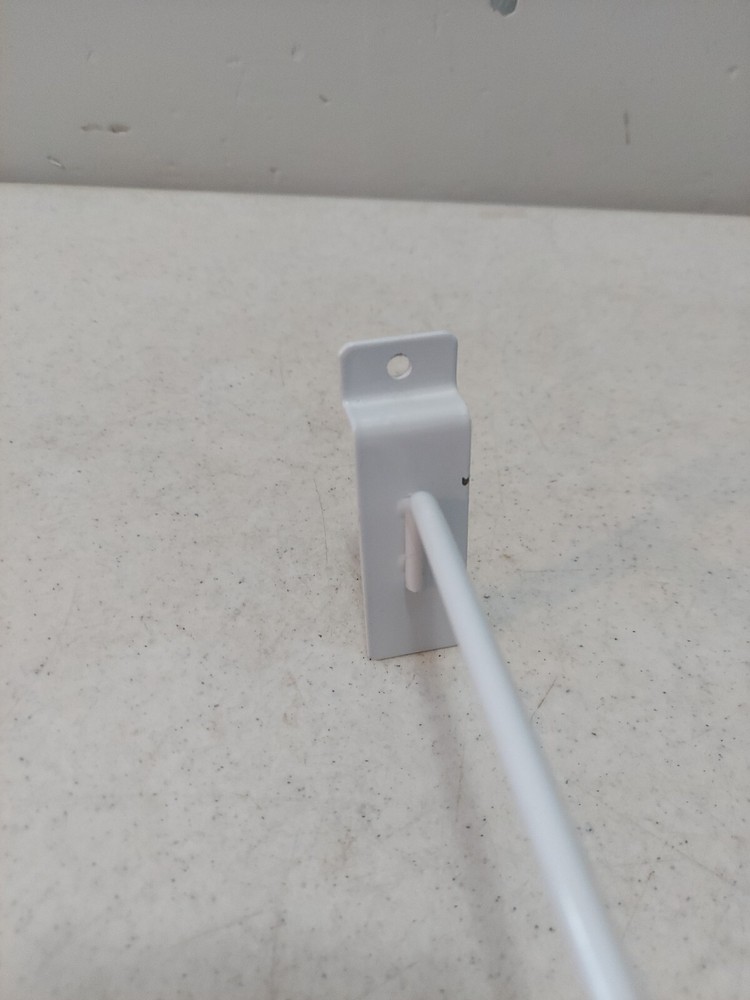 12 8" White Slatwall Hooks
