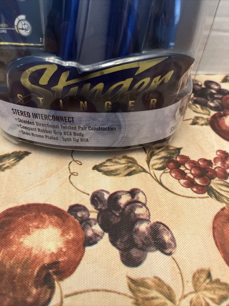 NEW ELECTRONICS 2 CHANNEL STINGER STEREO INTERCONNECT 20FT SH12120SPLIT TIP RCA