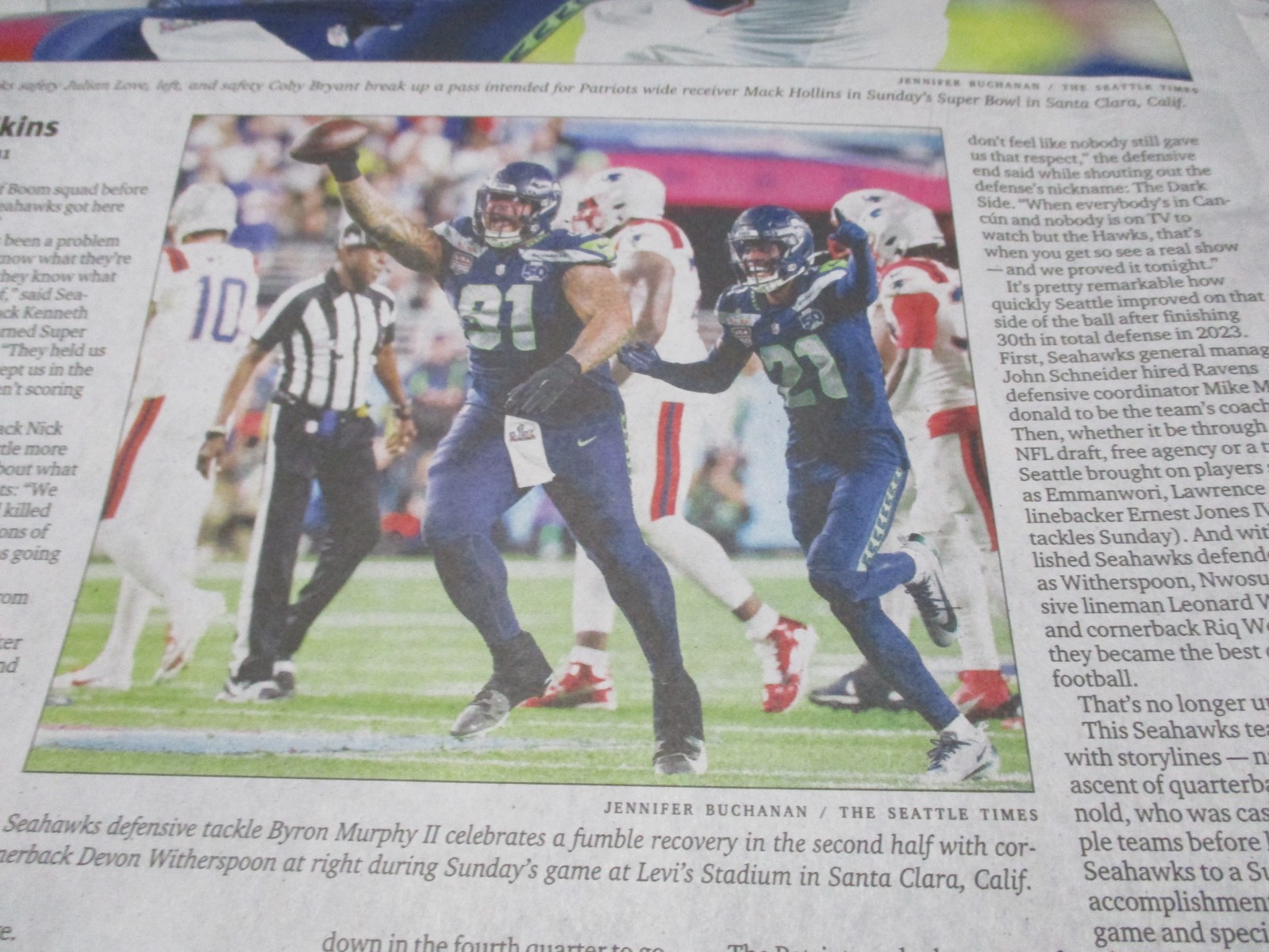Seattle Seahawks Super Bowl Champs Full Newspaper, New