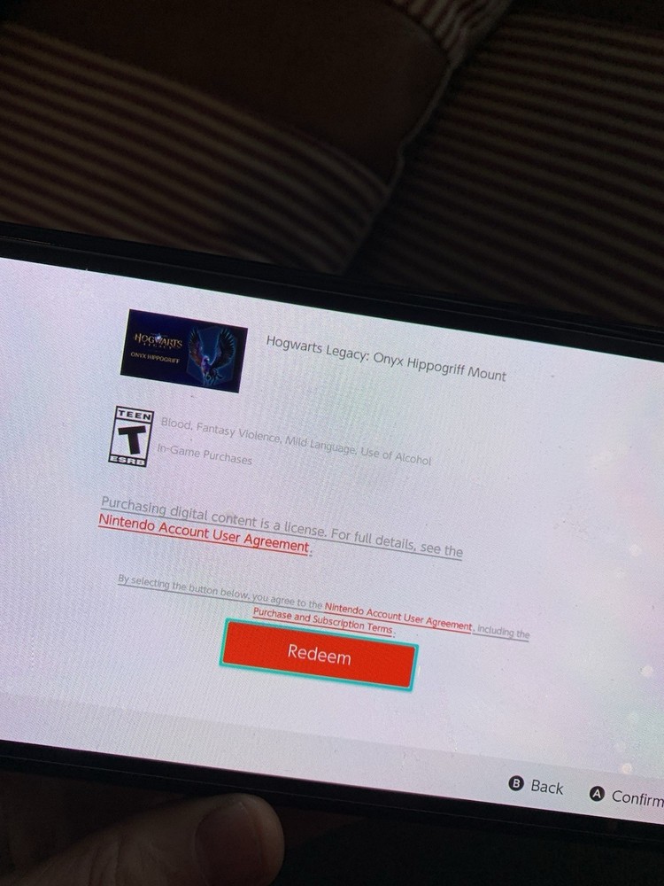 CODE ONLY! Hogwarts Legacy Onyx Hippogriff Mount NINTENDO SWITCH DLC CODE ONLY!