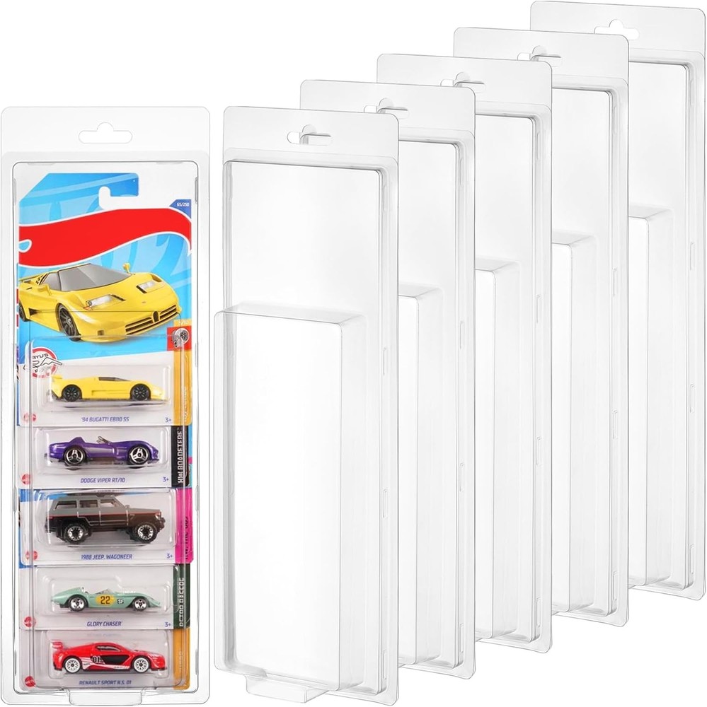 6 Pack 5 Separate Car Protector Case for Hot Wheels Mainline,Protector Packs