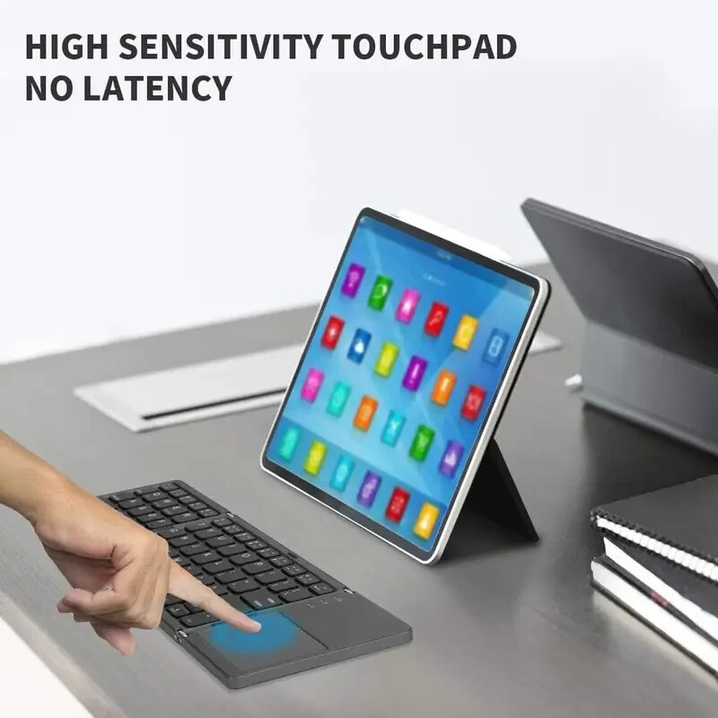 Mini Foldable Wireless Bluetooth Keyboard with Touchpad for Laptop Phone Tablet