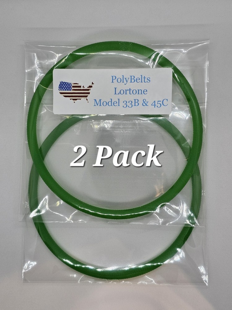 Lortone Model 33B & 45C Replacement Belts. 2 Pack. Polyurethane