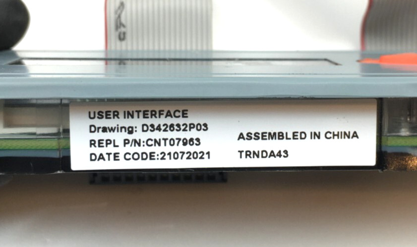 Trane CNT07963 User Interface Display Board D342632P03 used #X025