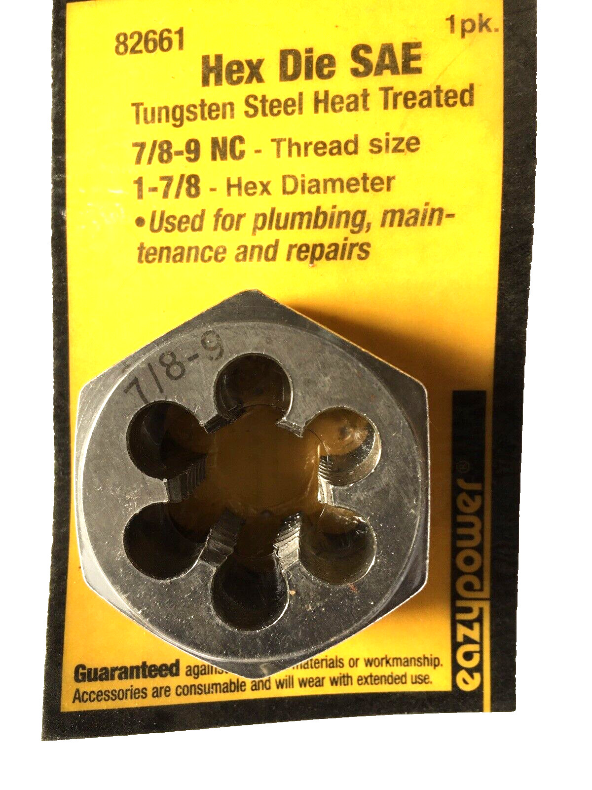 7/8”-9 NC 1 -7/8” Tungsten Hex Die Tapping Threading Rethreading Die