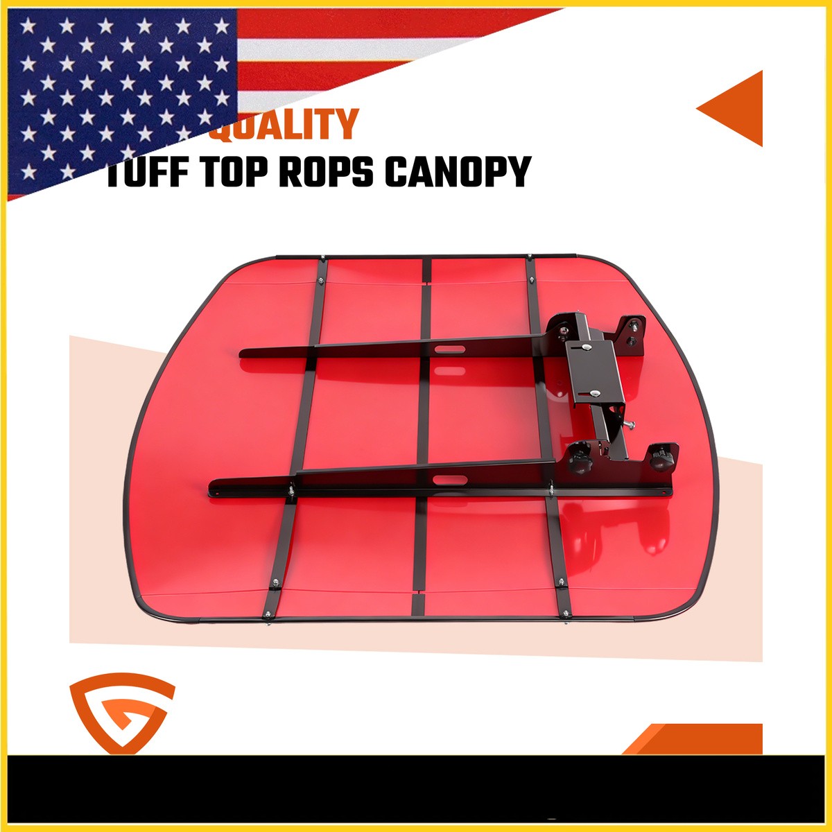 Sun Shield Tuff Top Tractor Canopy For 2" x 2" or 2" x 3" ROPS 48" X 52"-Red