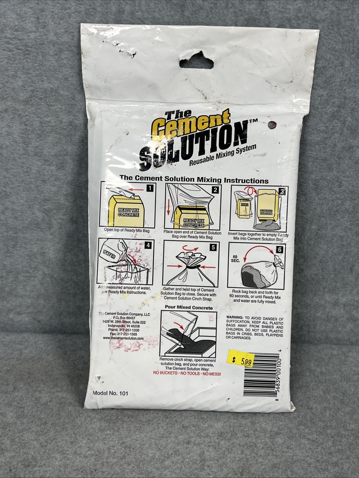 The Cement Solution Concrete Mixing Bag 40, 60, or 80 Lbs NEW