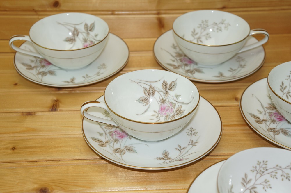 Noritake Luise (6) Cups, 2" & (6) Saucers, 6"