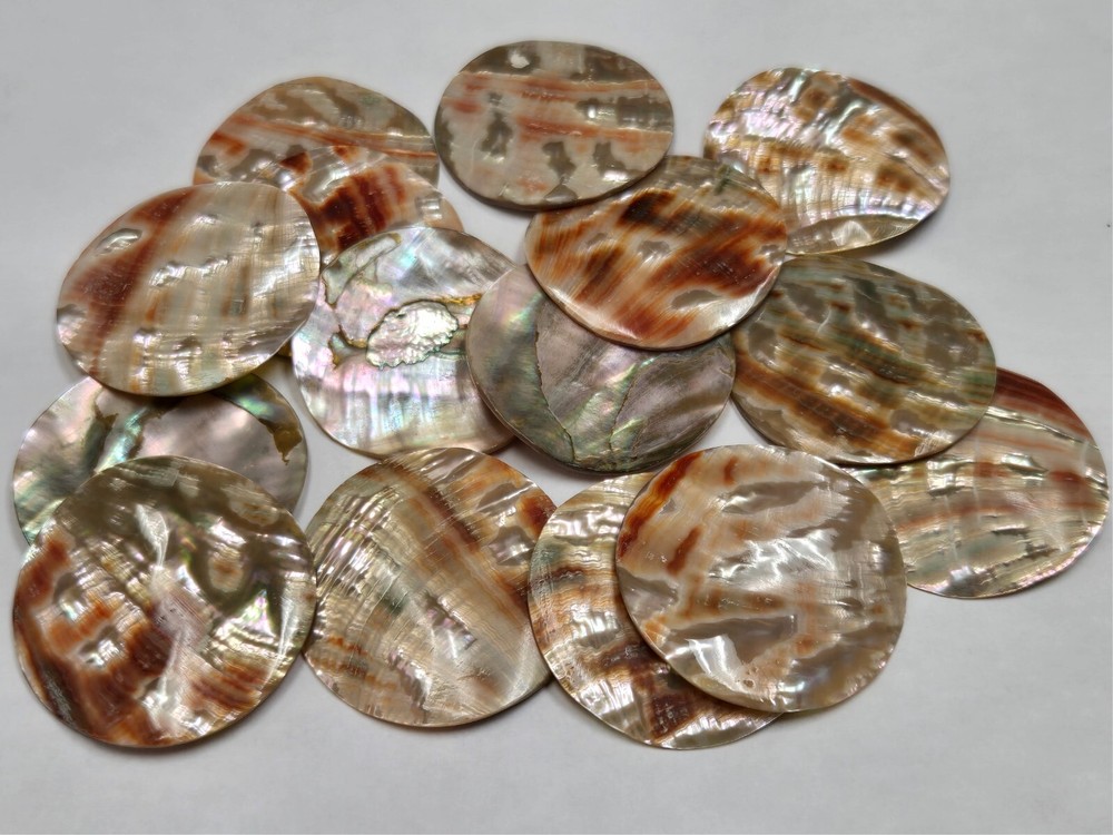 25 PCS ROUND RED ABALONE SHELL BLANK DISC DIY 40MM