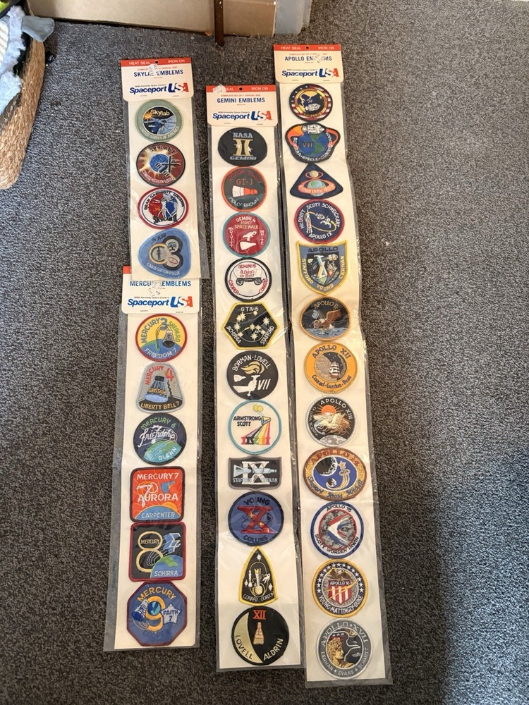 Vintage NASA Space Emblems Complete Set - Skylab Gemini Mercury Apollo 33 Items