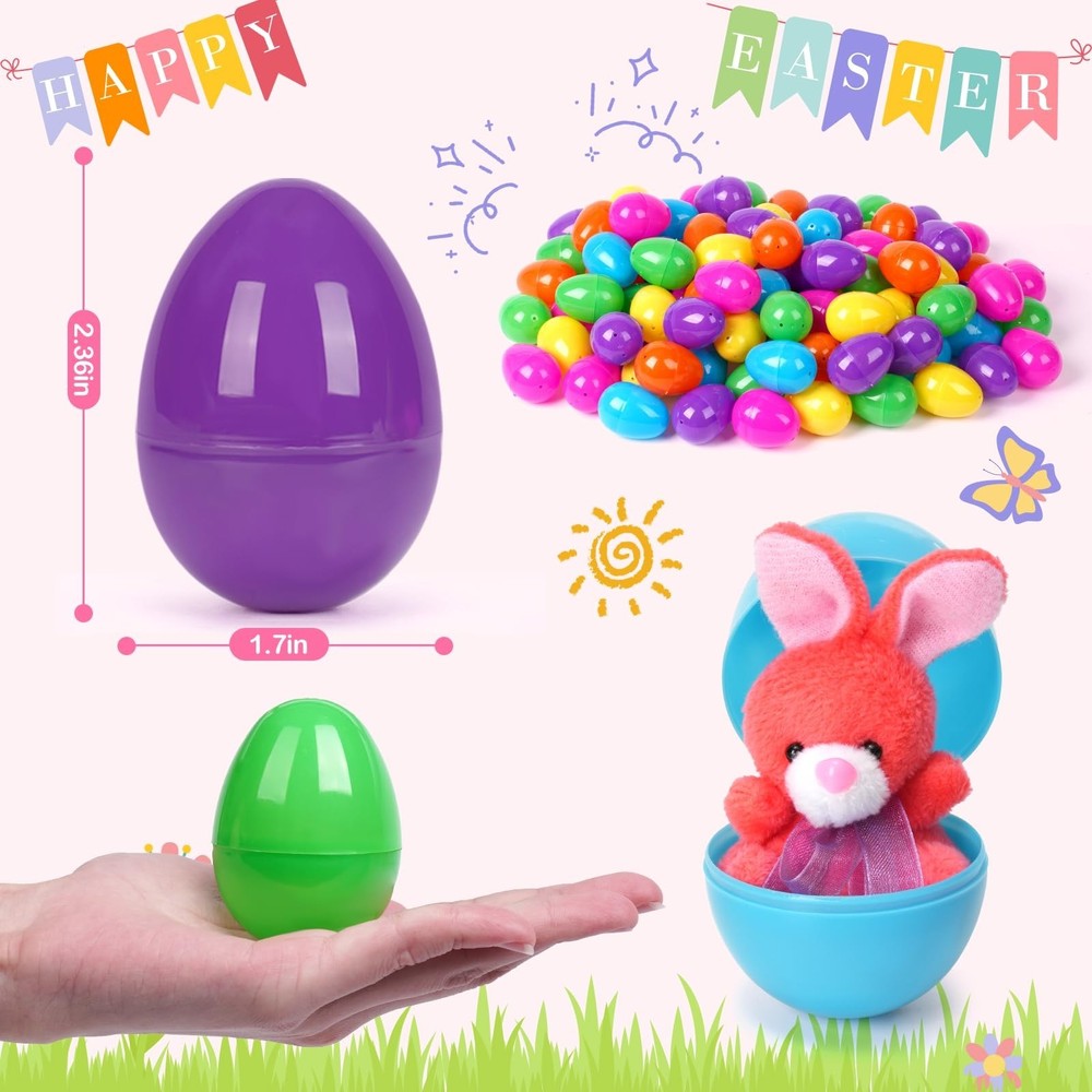 YEAHBEER 288 Easter Eggs -2.36" Bright Colors Plastic Easter Eggs Empty for E...