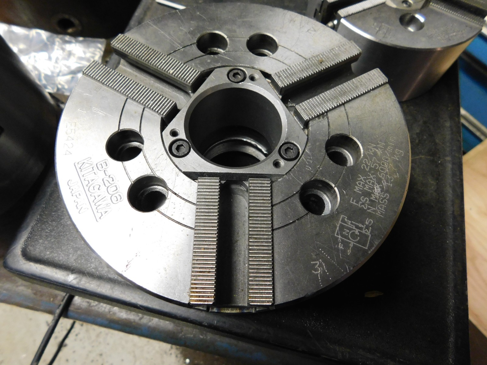 Kitagawa B-206 6.5" Power Chuck CNC Lathe Chuck 3 Jaw