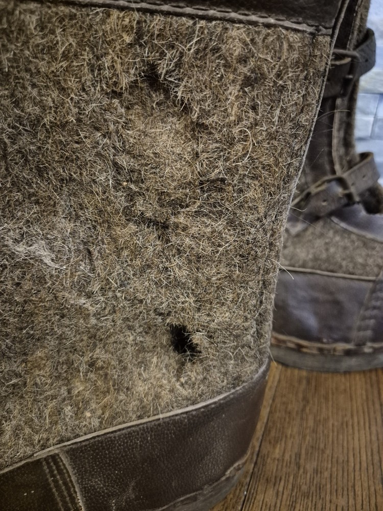 WW2 German Army Winter Sentry Boots, both maker label 1943 made, nice