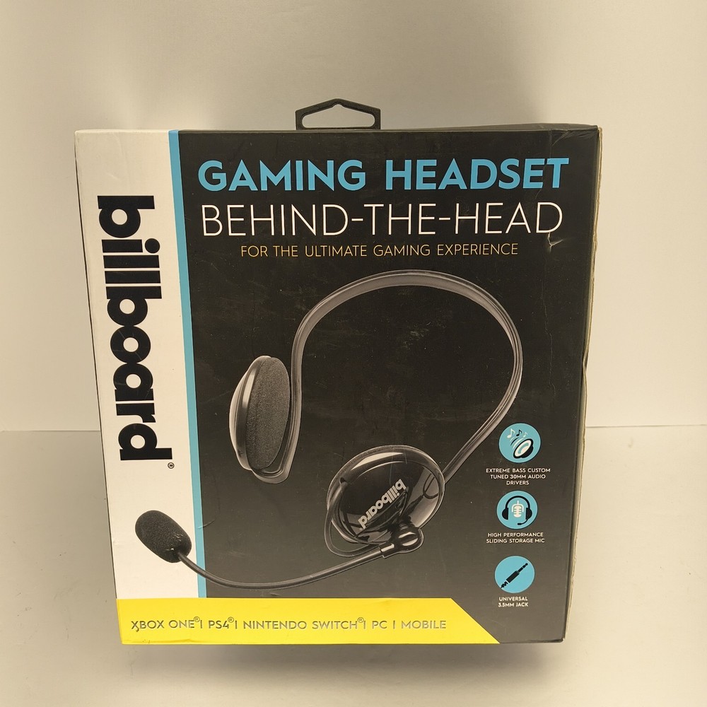 Billboard High Performance Gaming Headset Black Overear Adjustable Switch/PC/PS4