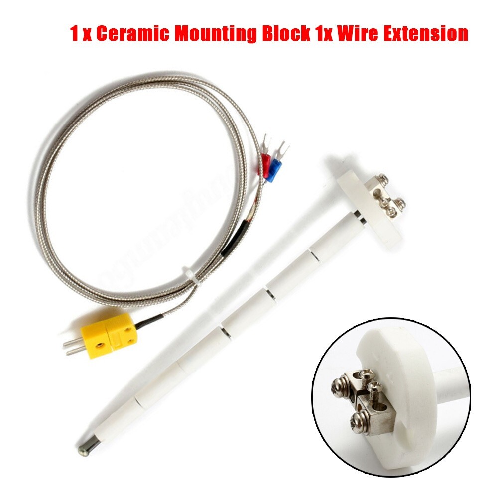 Very High Temperature K-Type Thermometer Ceramic Probe Forge Crucible Kiln