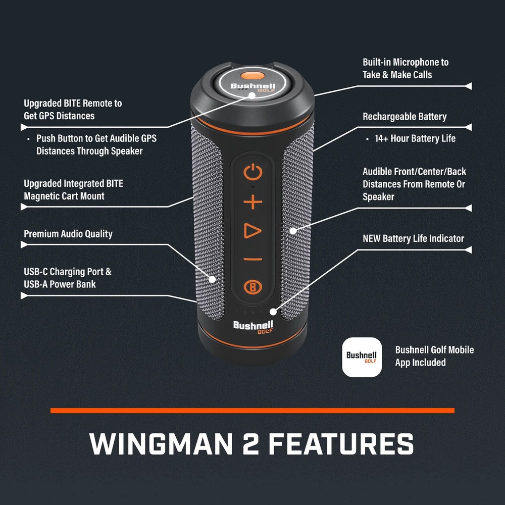 Bushnell Wingman 2 GPS Speaker - New 2023
