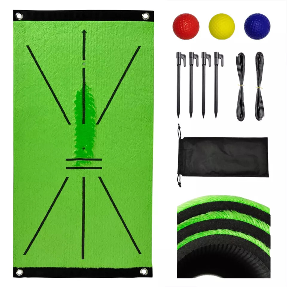 Golf Training Mat Swing Detection Practice Training Hitting Aid Game Velvet Pad