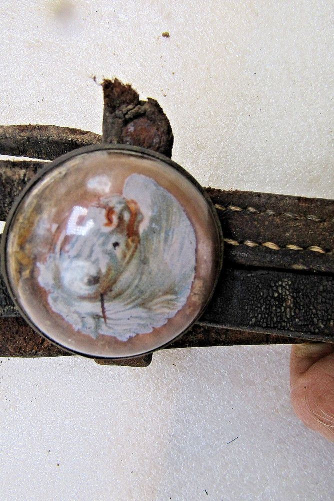 Celluloid harness spreaders & leather pieces