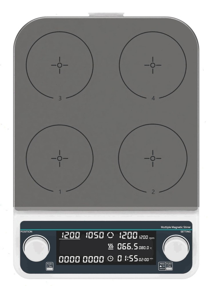 Multi-position Hot Plate Magnetic Stirrer with 4 Position Max Temp 120 ℃