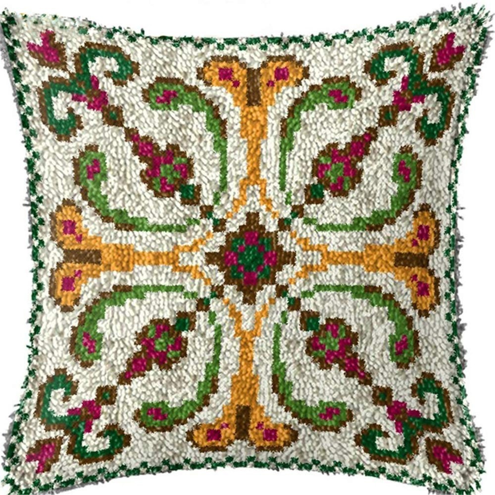 LAPATAIN Latch Hook Kits for DIY Throw Pillow Cover,Flower Pattern Needlework...