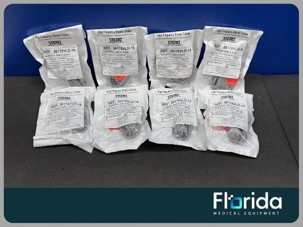 NEW LOT OF 8 KARL STORZ HIGH FREQUENCY BIPOLAR CABLE REF 26176VLD-10 EXP 2026-05