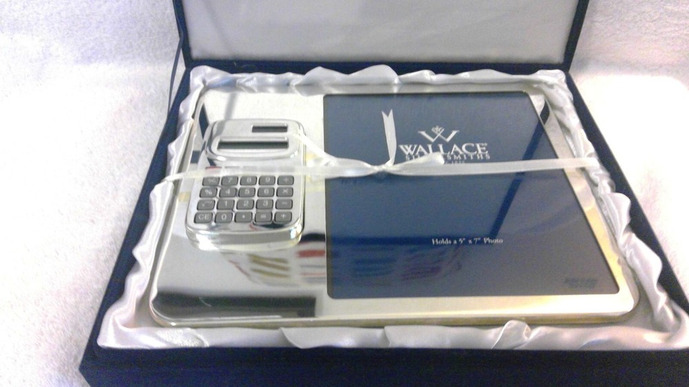 Wallace Silversmiths Silver Plated (Removeable Calculator) Frame Gift Set