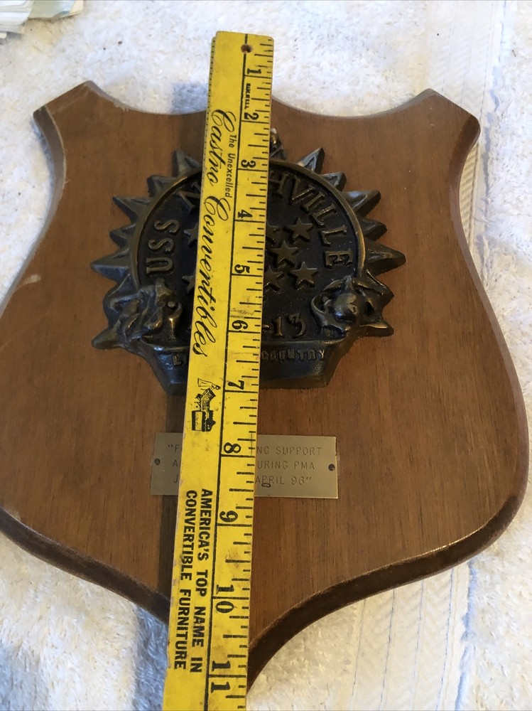 US Navy LPD-13 Vietnam Era Nashville Solid Brass Plaque USN