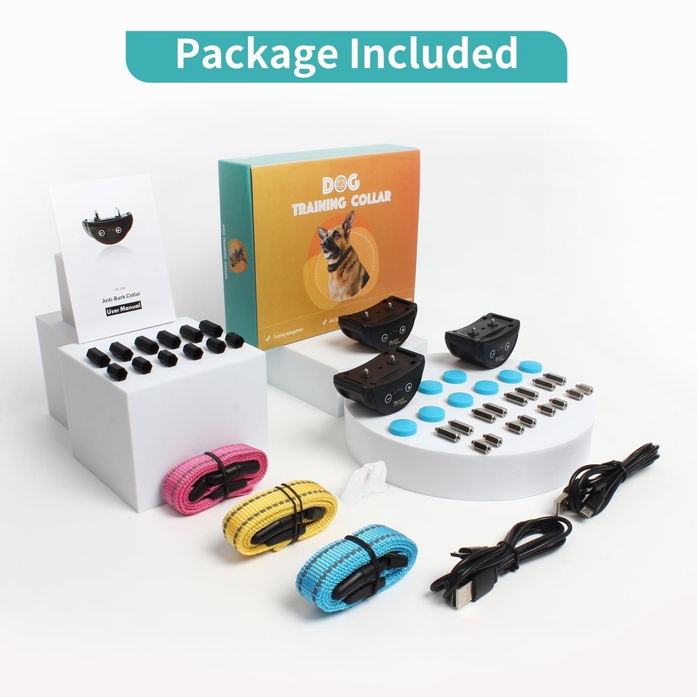 Dog Bark Collar, Automatic Barking Collars, Bark Shock Collar with 5 Adjustab...