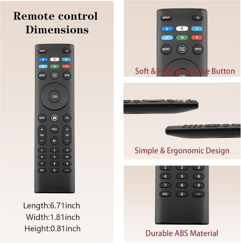 Replacement Remote Control for Vizio Smart TV (XRT140), Compatible with...