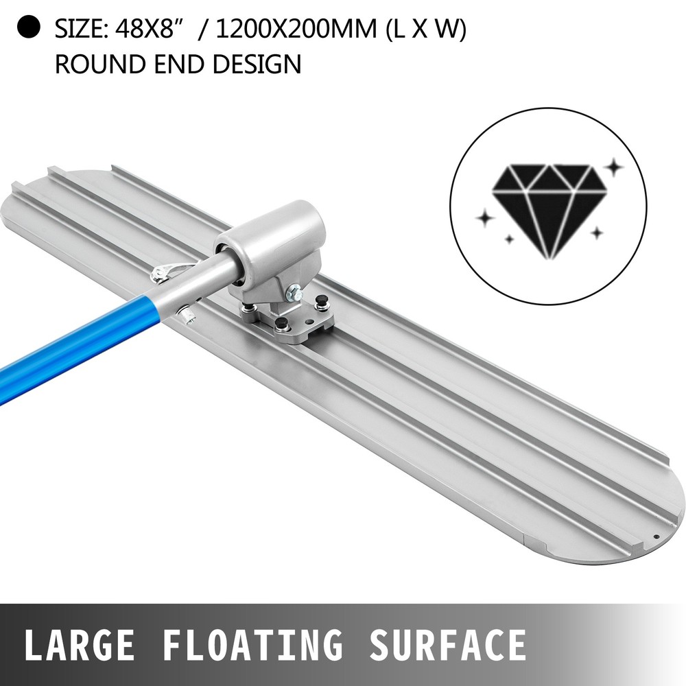 VEVOR Bull Float Concrete Float Concrete Tool Trowel Float 4 Handle Round End
