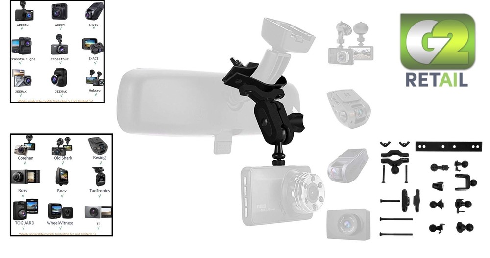 Versatile Dash Cam Mirror Mount with 16 Joints for Optimal Driver Visibility