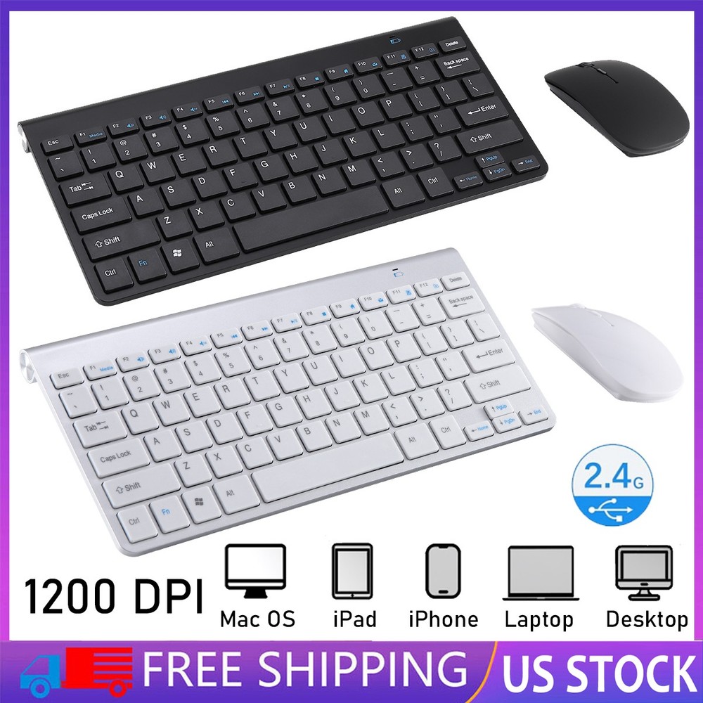 Wireless Keyboard & Mouse for Mac PC Wireless 2.4G USB Dual-Channel Connection