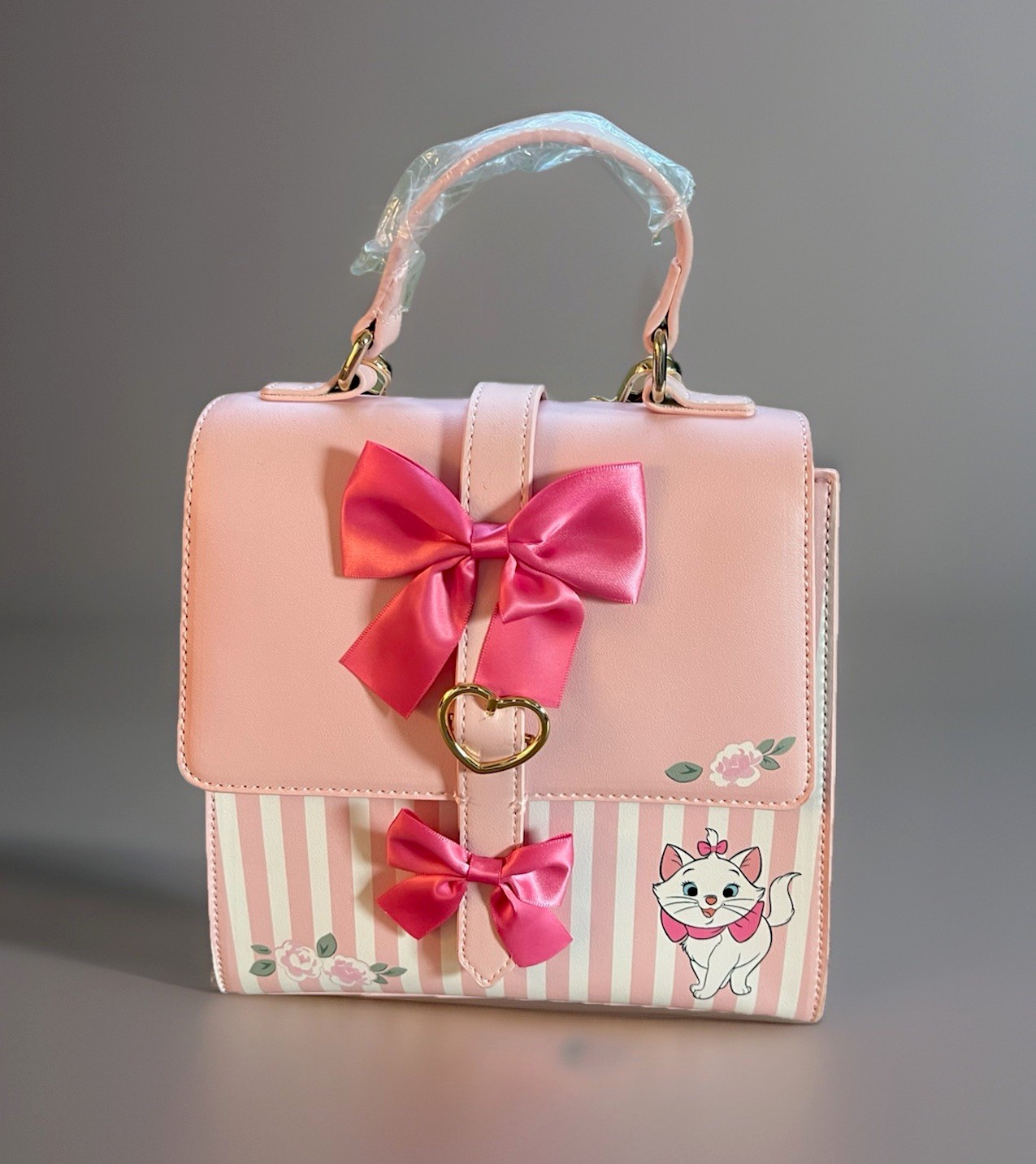 HER UNIVERSE DISNEY ARISTOCATS MARIE STRIPES AND BOWS CROSSBODY BAG PURSE NWT