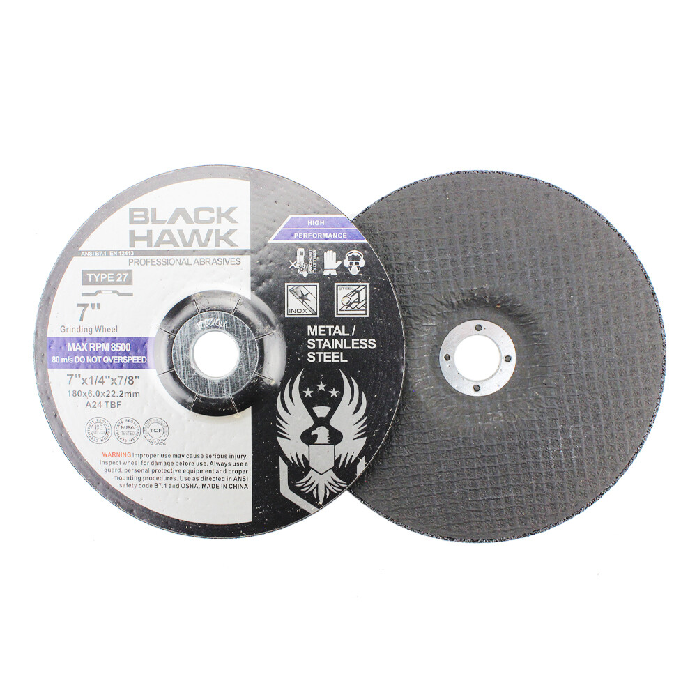 5 Pack - 7" x 1/4" x 7/8" Metal Grinding Wheels T27 Discs for Angle Grinders